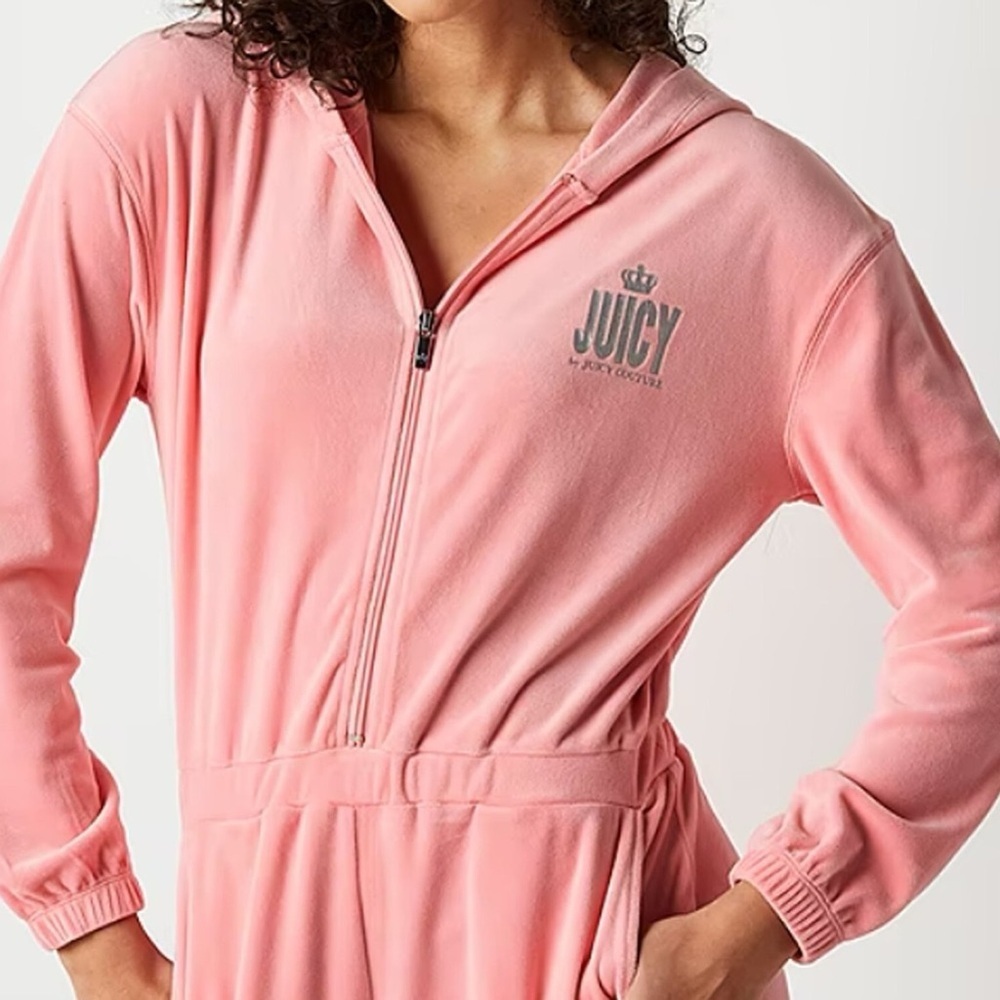 JUICY by Juicy Couture - Pink Velour Jumpsuit CP1 - Picture 2 of 5